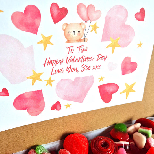 Personalised Valentines Bear Sweet Box