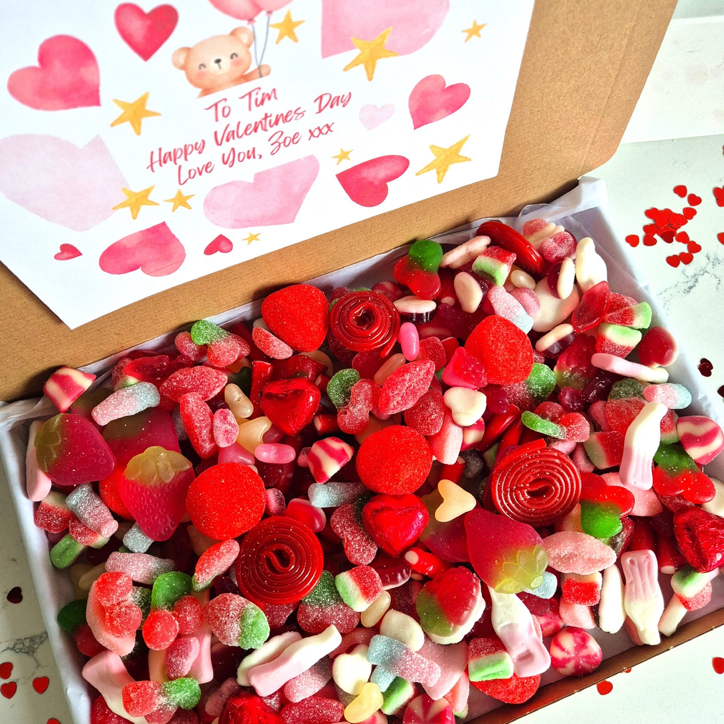 Personalised Valentines Bear Sweet Box