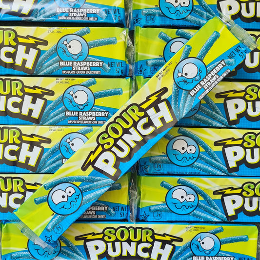Sour Punch Blue Raspberry Straws
